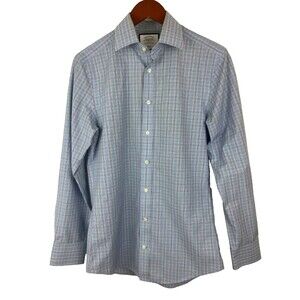 Charles Tyrwhitt Dress Shirt Mens 14.5 33in Slim Fit Red/Blue Check Button Up